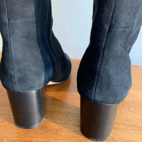 DIANE VON FURSTENBERG Luzzi Over the Knee Suede Black Fall Winter Heeled Boots - Picture 10 of 15